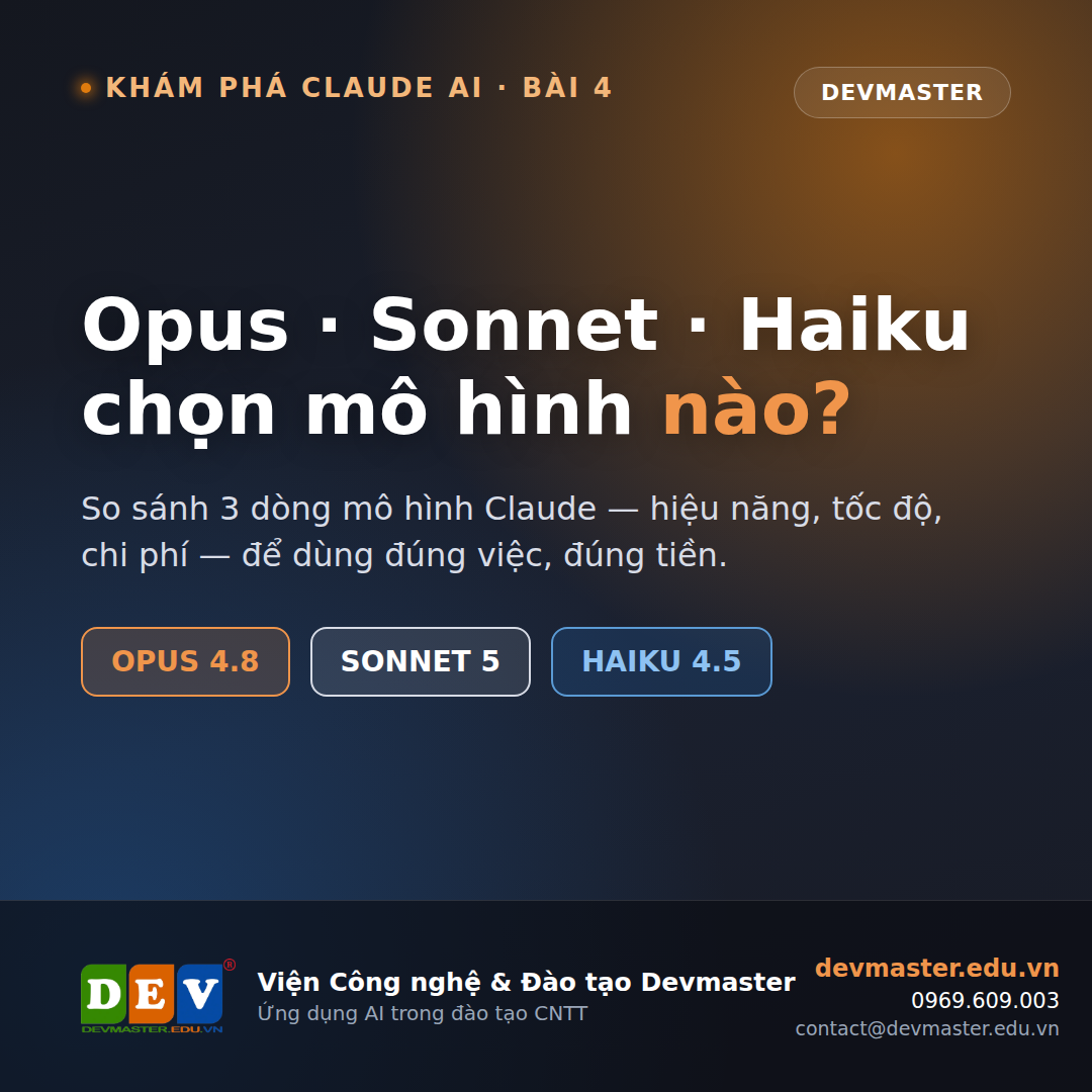 #DevClaudeAi-04 - Claude Opus, Sonnet, Haiku khác nhau thế nào? Chọn đúng mô hình cho từng nhu cầu